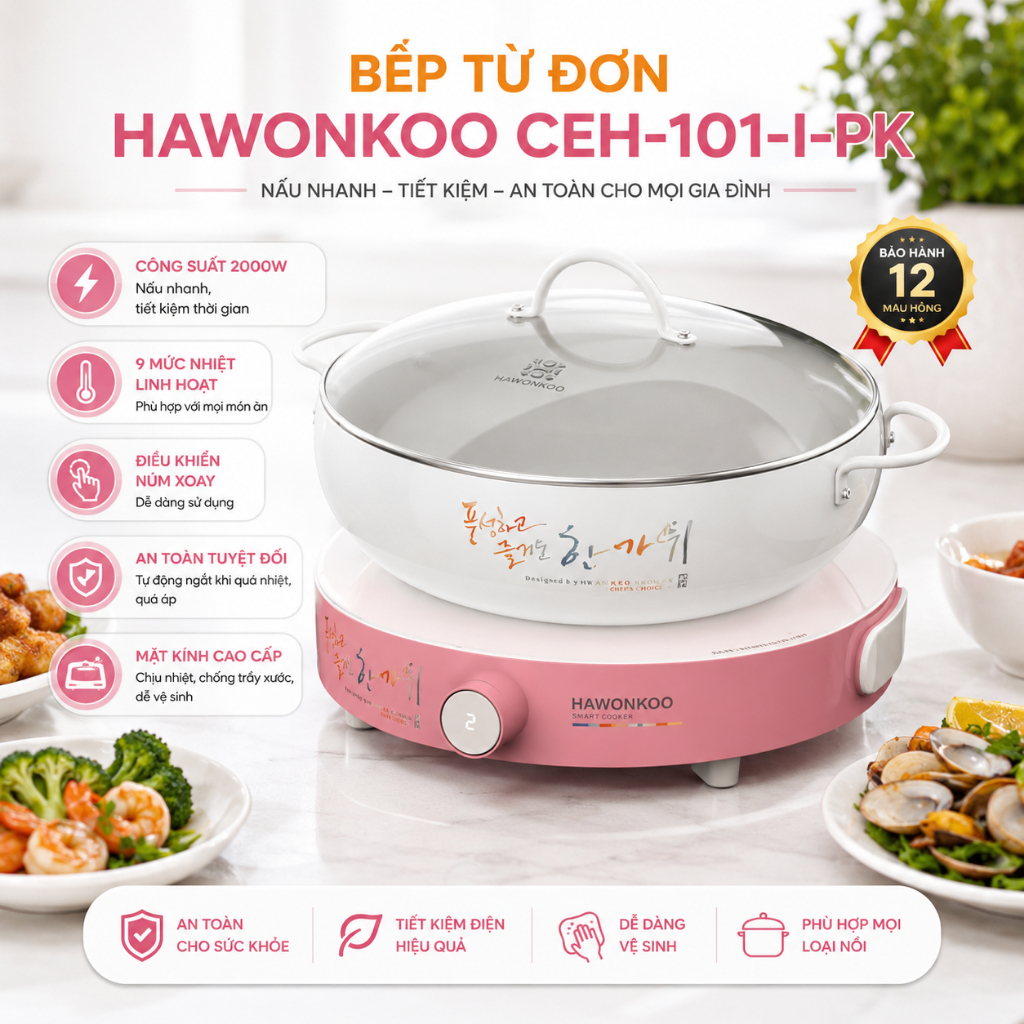 Bếp từ đơn kèm nồi Hawonkoo CEH-101-I-PK