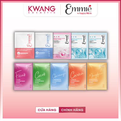 [ĐỦ LOẠI] Hộp 10 Miếng Mặt Nạ Emmié By Happy Skin BioCell Cellulose Tencel Microfiber Dưỡng Ẩm Da