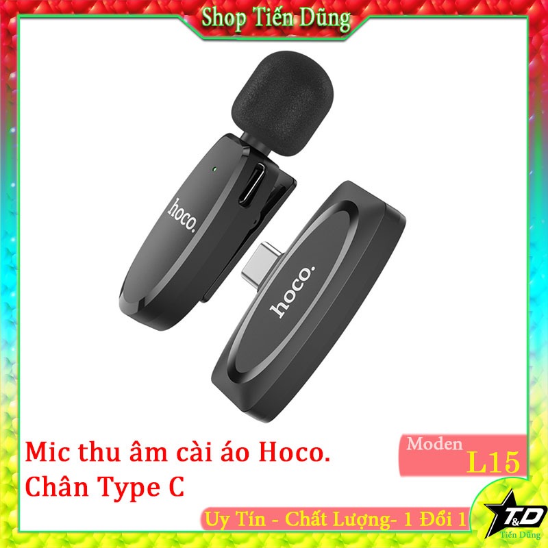 Micro thu âm HOCO L15 chân cắm typeC phù hợp với dòng điện thoại chân cắm typeC.
