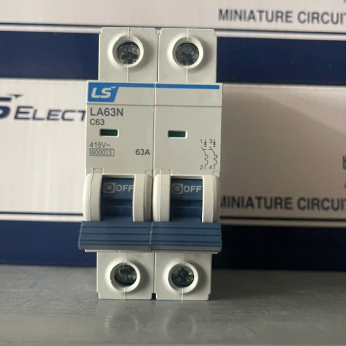 LS MCB APTOMAT 2P LA63N 32A 63A 6KA ÁT CÀI