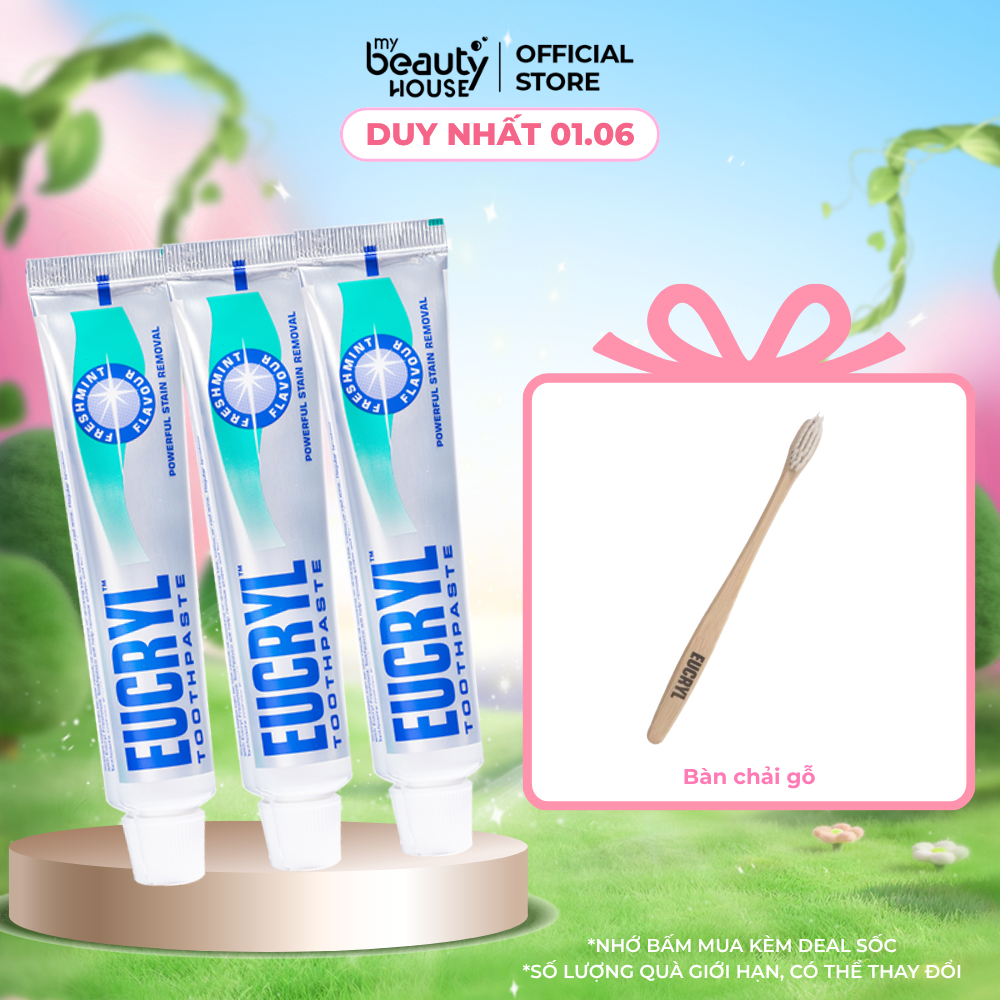 Combo 3 Kem đánh răng Eucryl hỗ trợ làm trắng răng (2x62g)