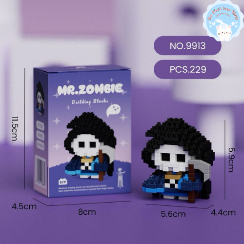 [ Mr.Zoombie ] Đồ Chơi Lắp Ráp 3D Nhân Vật Hoạt Hình Zoombie, Đồ Chơi Trang Trí Mini Dễ Thương
