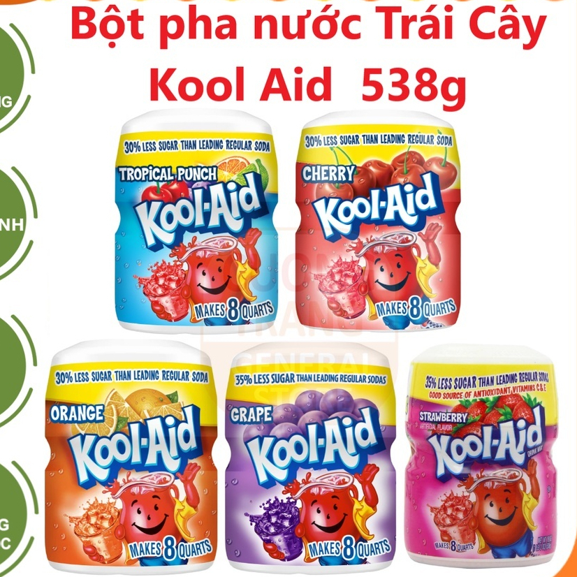 Bột pha nước trái cây Kool-Aid của Mỹ hộp 538g
