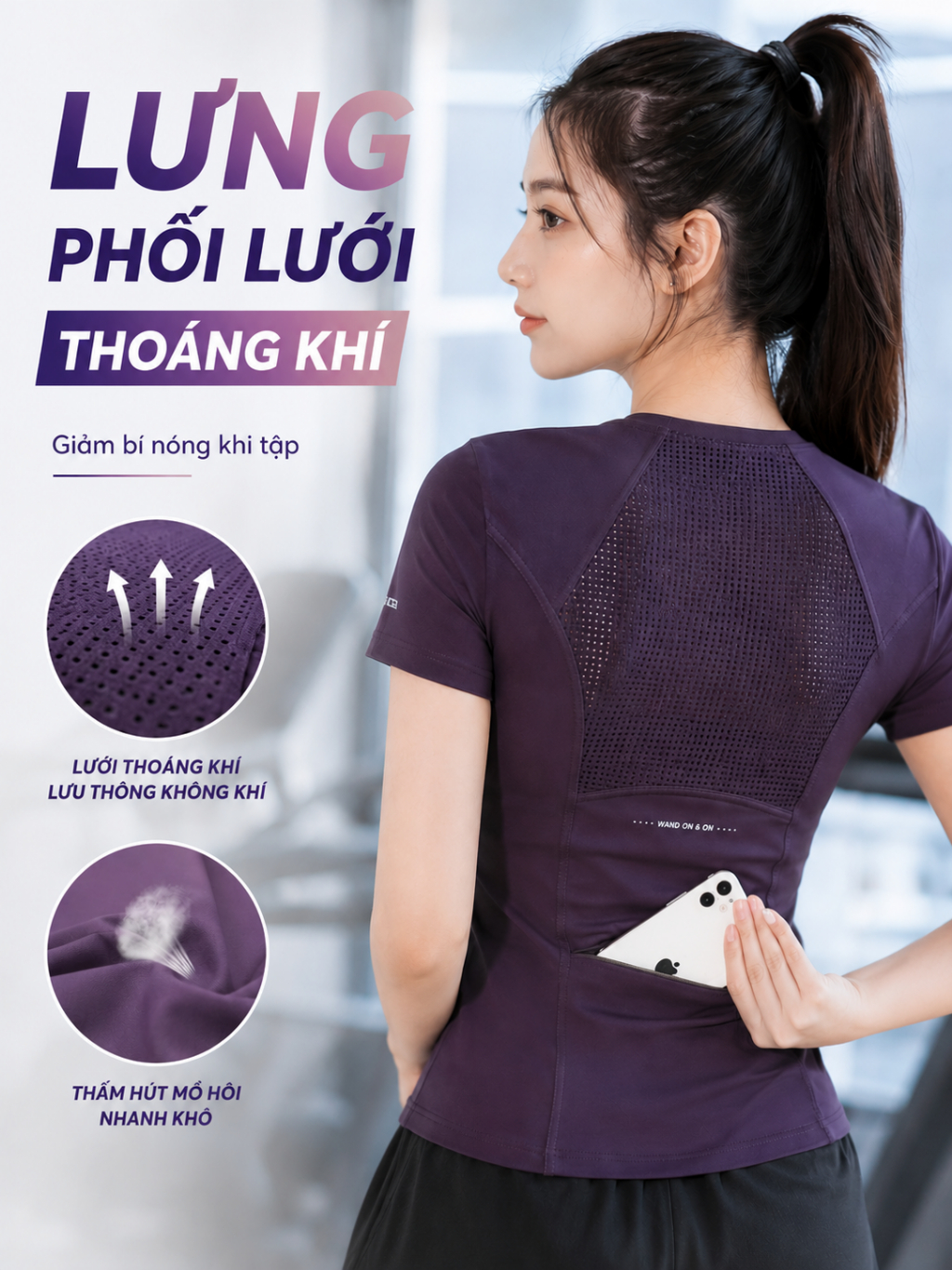 S910N — Set Đồ Tập Nữ Có Túi Sau 2