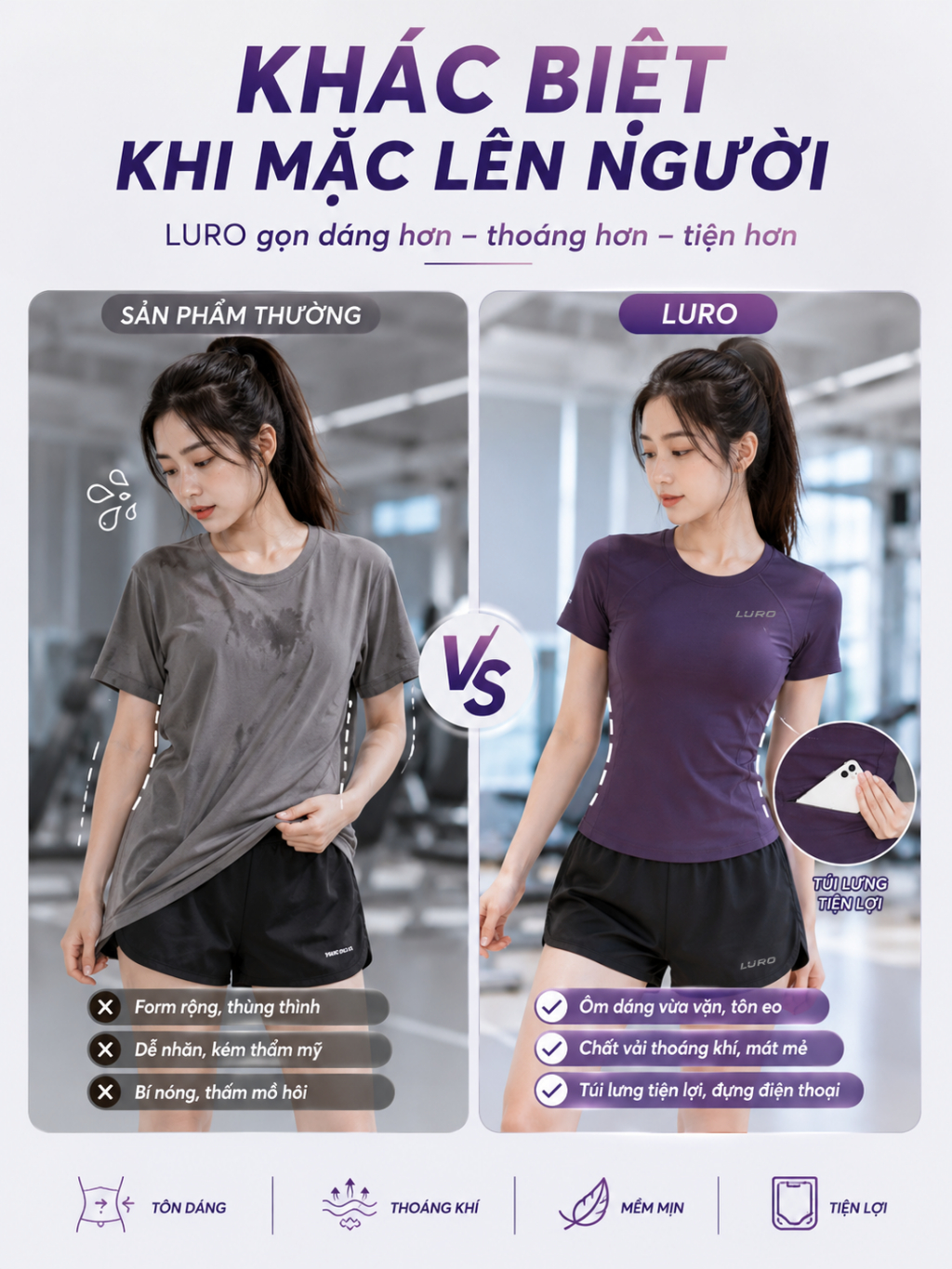 S910N — Set Đồ Tập Nữ Có Túi Sau 3