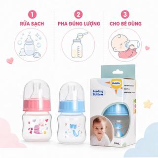 Bình uống sữa Bubu 60ml núm mềm cho bé sơ sinh