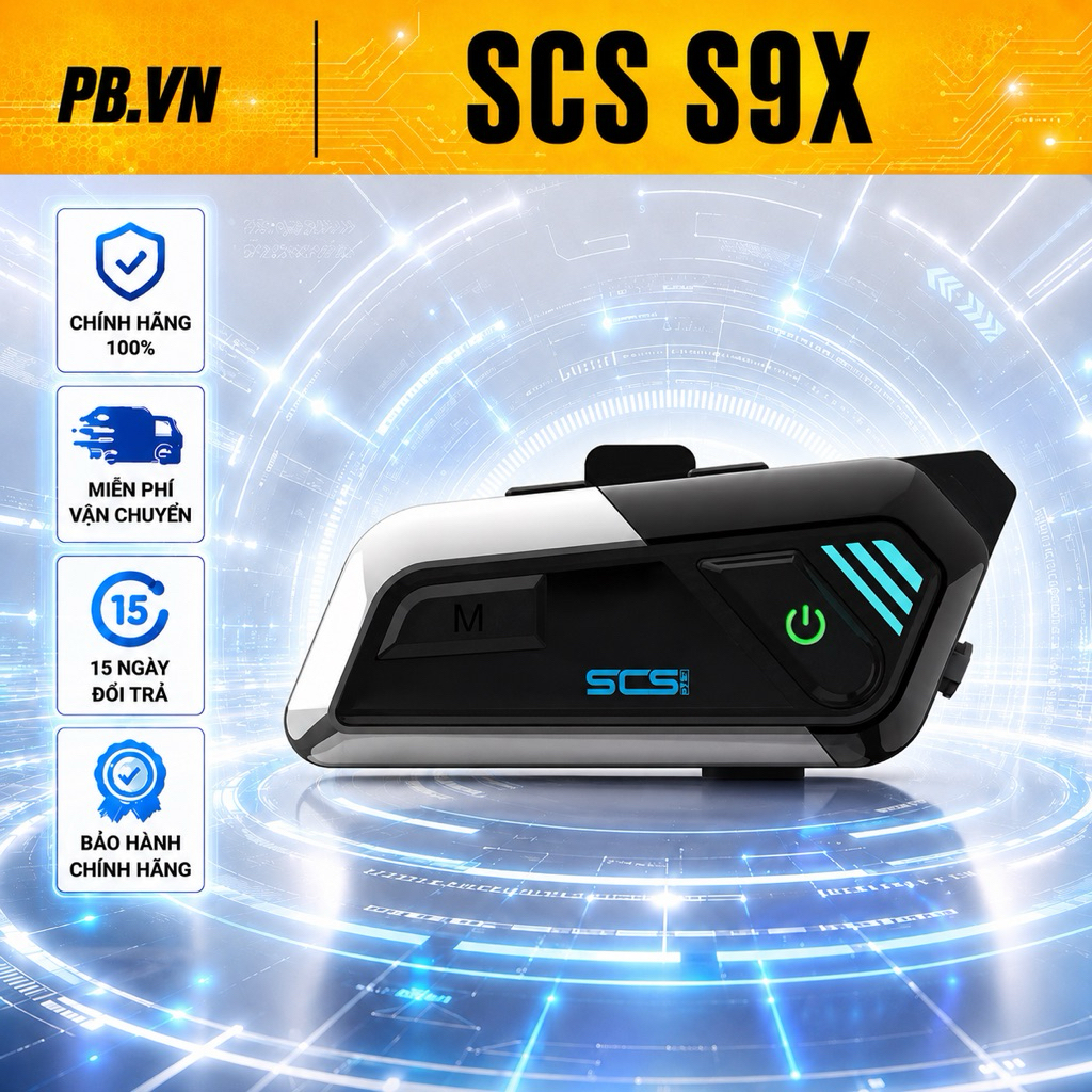 Tai Nghe Bluetooth Mũ Bảo Hiểm SCS S9X Chính Hãng Nghe Nhạc Gọi Điện Dẫn Đường Chống Nước