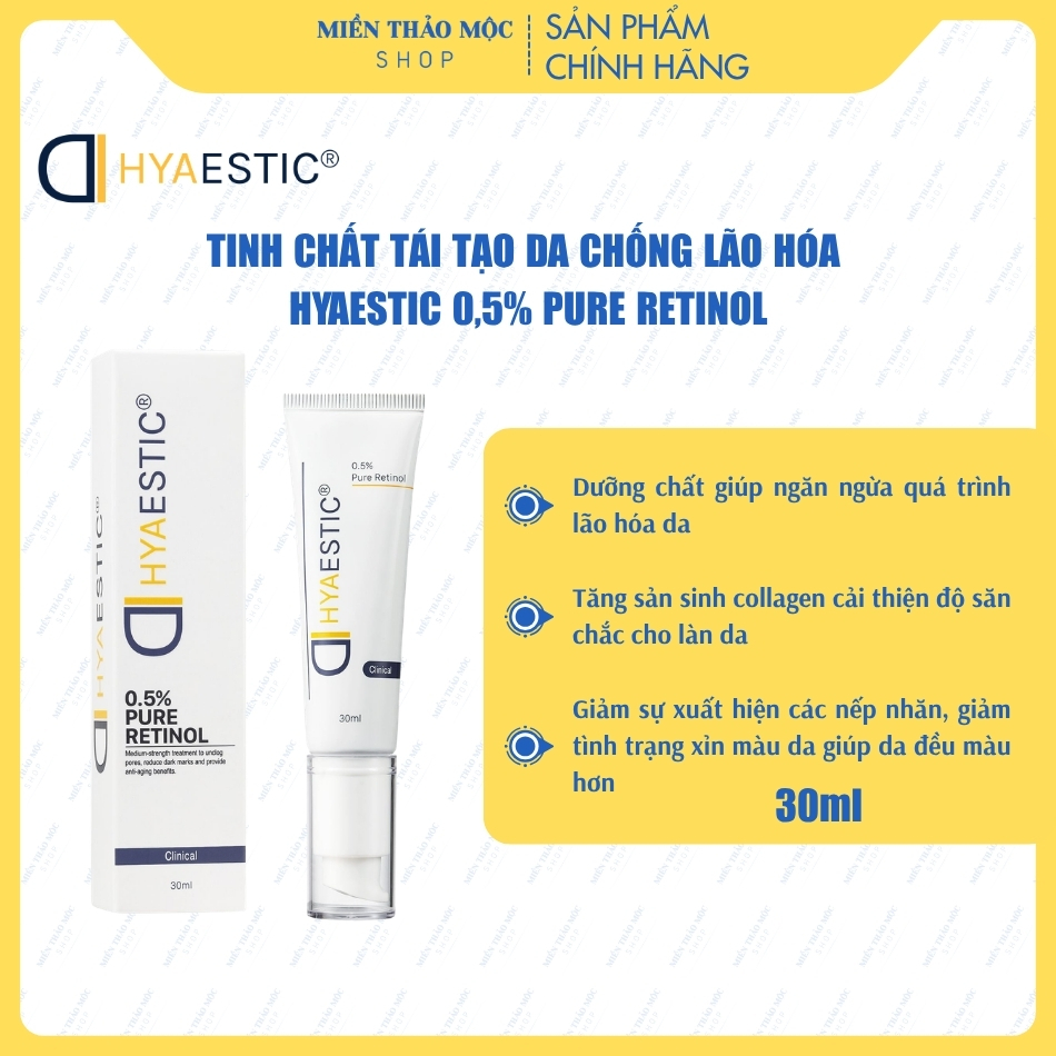 Tinh chất tái tạo da chống lão hóa 0,5% Retinol nguyên chất Hyaestic 0,5% Pure Retinol 30ml