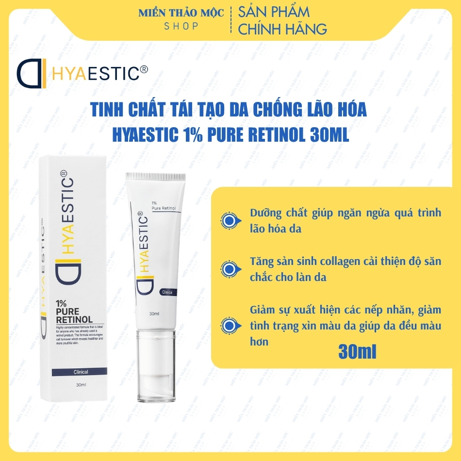 Tinh chất tái tạo da chống lão hóa 1% Retinol nguyên chất Hyaestic 1% Pure Retinol 30ml
