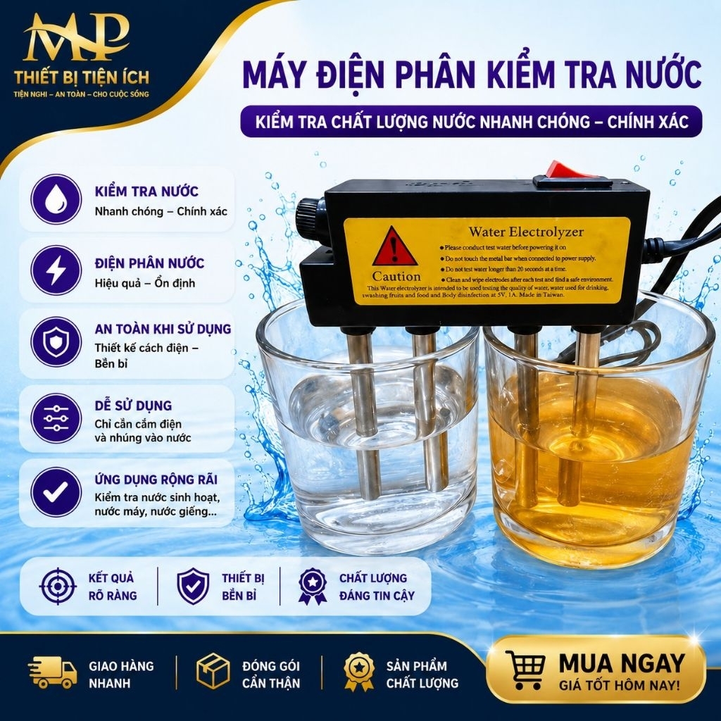 Máy Điện Phân thử nước, kiểm tra nước sạch