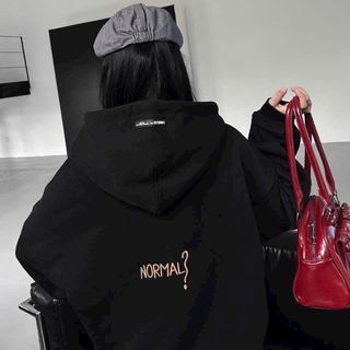 Áo khoác hoodie zip form boxy thêu What Is Normal