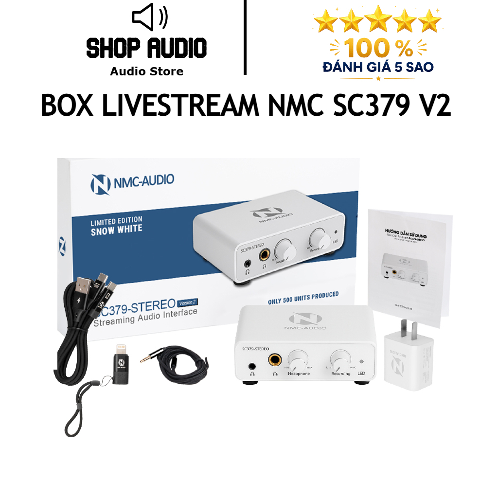 Box Livestream NMC SC379 V2 Màu Trắng Phiên Bản Giới Hạn, Stereo 24 bit. Box SC379 Âm Thanh Sống Độn