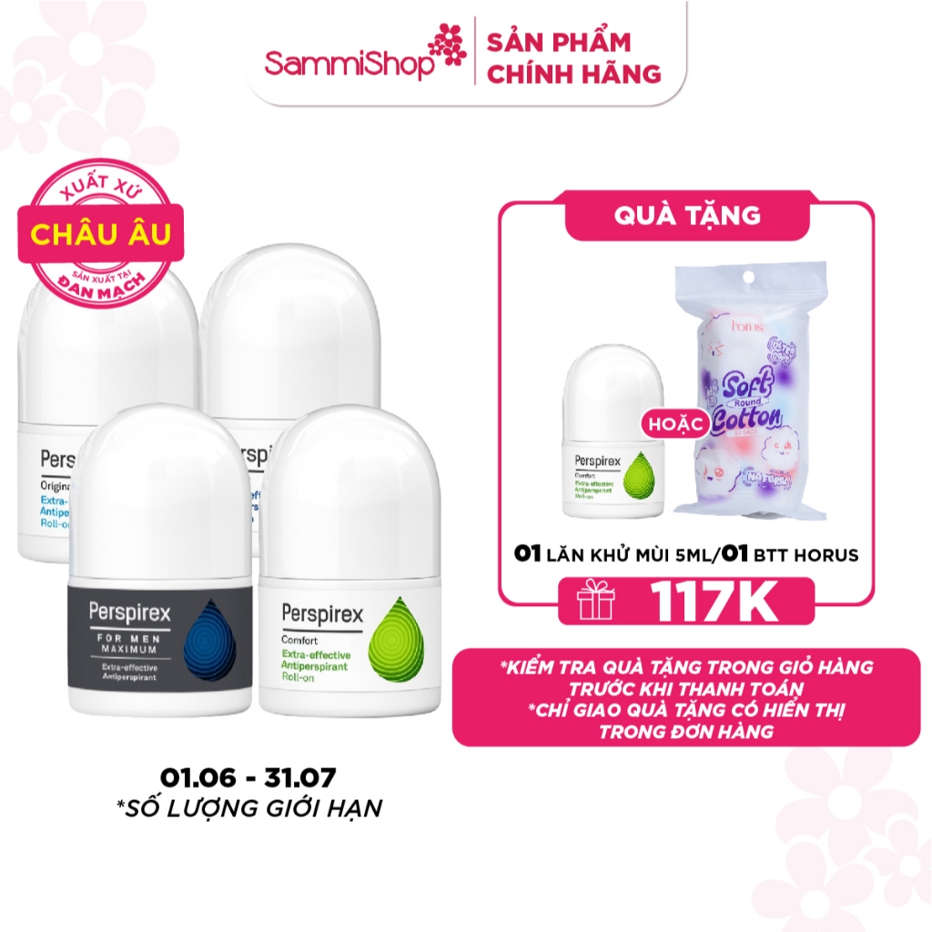 Lăn khử mùi và mồ hôi Perspirex dành cho nam và nữ 20ml
