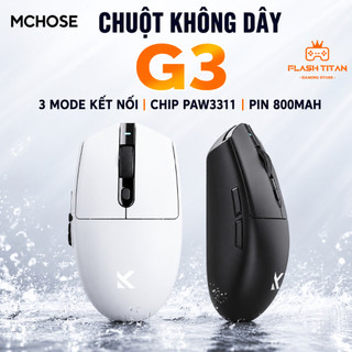 Chuột Không Dây Mchose G3 V2 Kết Nối Bluetooth - Chip PAW3311 Mạnh Mẽ - Pin 800mAh Dùng Chơi Game Văn Phòng 20 ngày