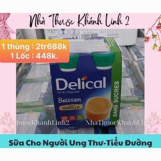 🌺 4 CHAI SỮA DELICAL dinh dưỡng cho người phẫu thuật, ung thư, tiểu đường 200ML -delical nắp xanh - delical nắp vàng.