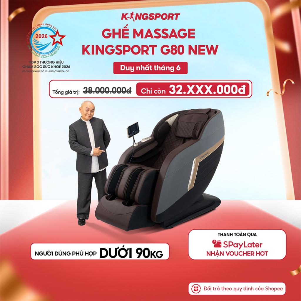 Ghế massage toàn thân KINGSPORT G80 NEW công nghệ rung sóng âm KingSonic