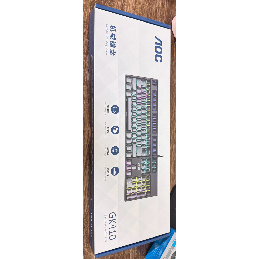 Bàn phím cơ AOC GK410, blue switch, 104 phím fullsize, hỗ trợ nhiều chế độ led, phù hợp cho văn phòn