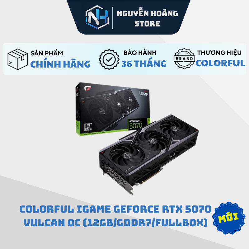 VGA card màn hình Colorful iGame GeForce RTX 5070 Vulcan OC 12GB Mới