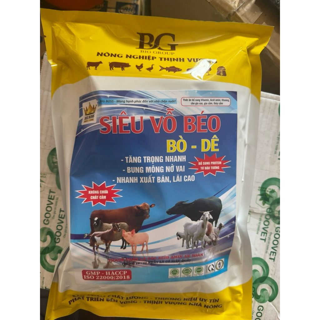 1kg Siêu vỗ béo bò dê, tăng trọng bò dê, hàng công ty bigboss