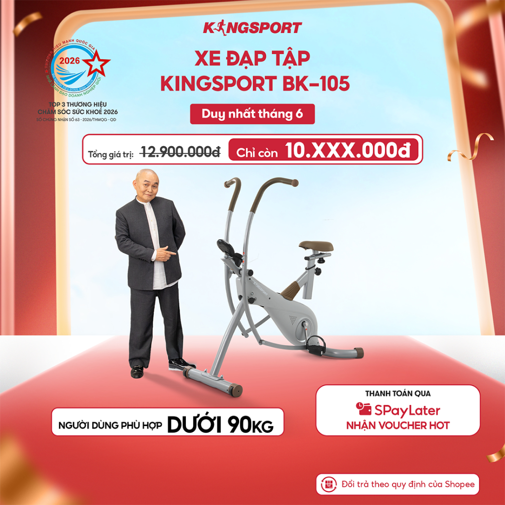 CHỈ GIAO MIỄN BẮC | Xe đạp tập KINGSPORT BK-105 tập luyện toàn thân, kháng lực đa cấp độ, có đồng hồ