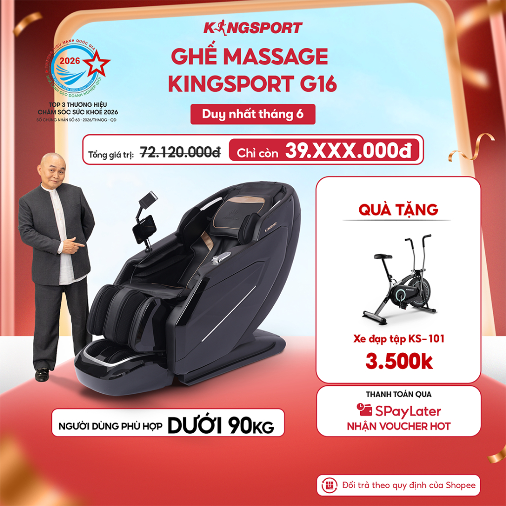 CHỈ GIAO MIỀN BẮC | Ghế massage KINGSPORT G16 công nghệ Massage Kingtech Touch Pro, 12 bài massage c