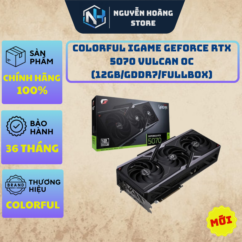 VGA card màn hình Colorful iGame GeForce RTX 5070 Vulcan OC 12GB Mới