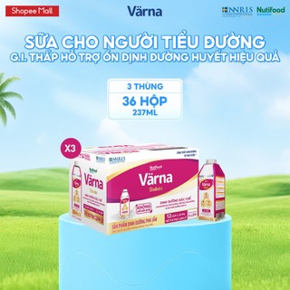 [ LIVESTREAM SE]Combo 3 Thùng 12 hộp sữa bột pha sẵn Varna Diabetes