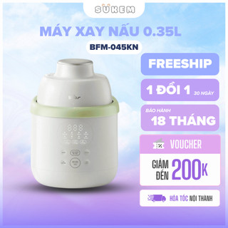 Máy Xay Nấu Thức Ăn Bear 0.35L BFM-045KN Xay Nấu Ăn Dặm Tự Động Hấp Xay Nấu Cháo Cho Bé Mẹ Bỉm Giữ Trọn Dinh Dưỡng