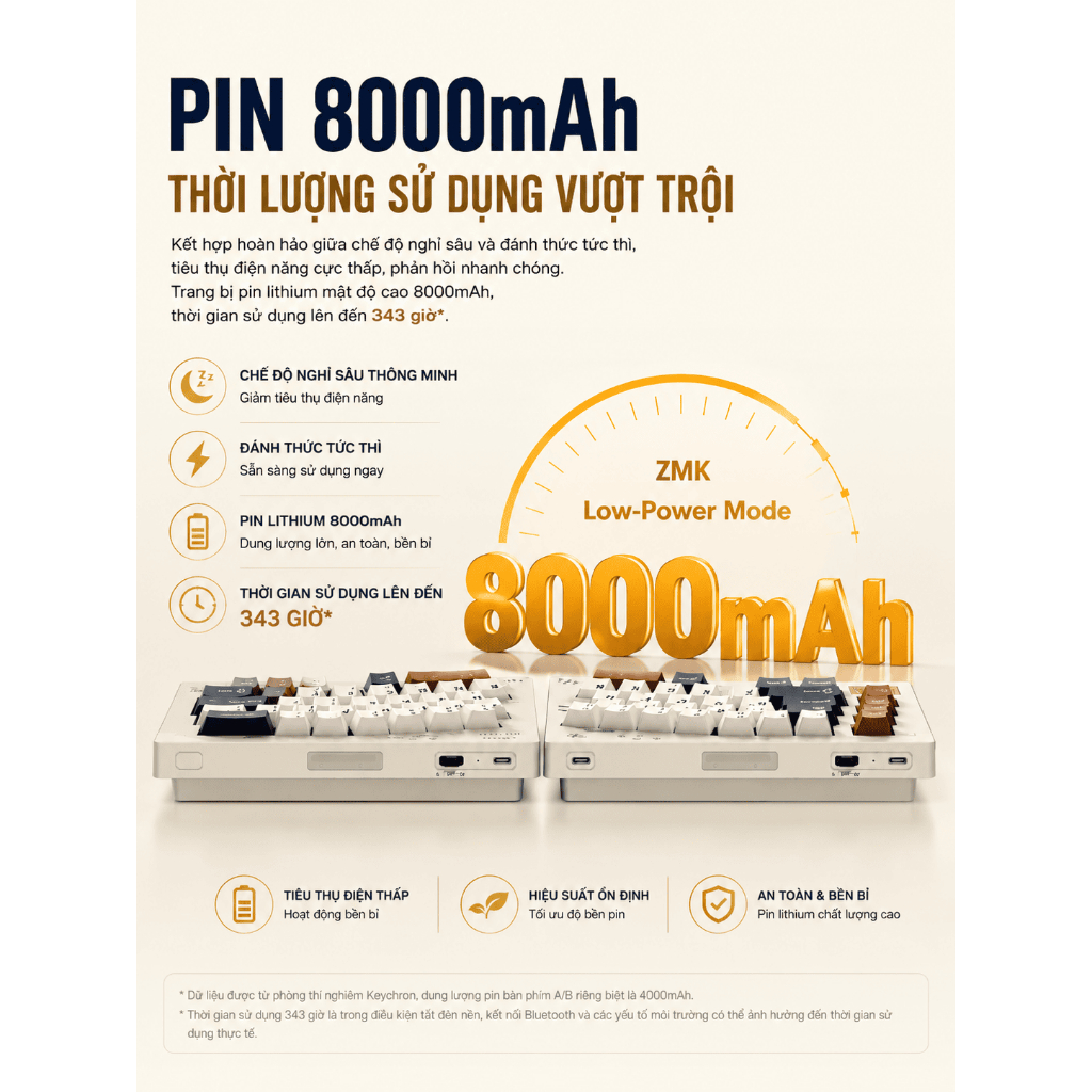 Bàn Phím Cơ Keychron Z11 Ultra 8K Alice Split CNC Nhôm Nguyên Khối | Bluetooth 5.2 | Wireless 2.4GHz | Pin 8000mAh | Mac | BigBuy360 - bigbuy360.vn