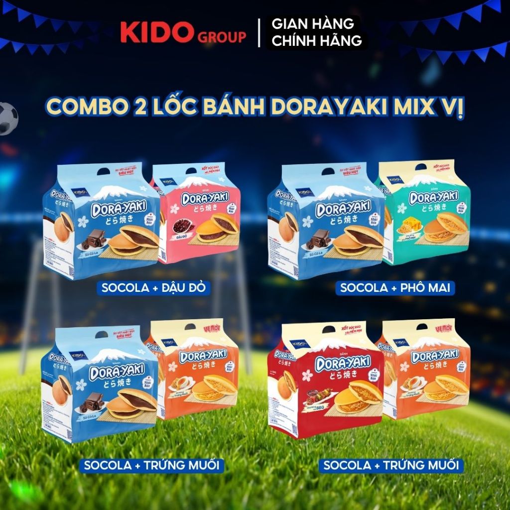 (MUA 3 GIẢM 30%) Combo 2 Lốc Bánh Dorayaki I Cấu trúc bánh siêu mềm mịn, chuẩn Bakery | Kido's Baker