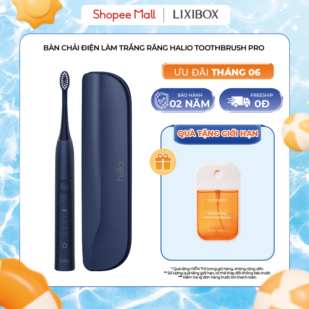 [SPLIVE] Bàn Chải Điện Làm Trắng Răng Halio Sonic Whitening Electric Toothbrush PRO Kèm Hộp Đựng