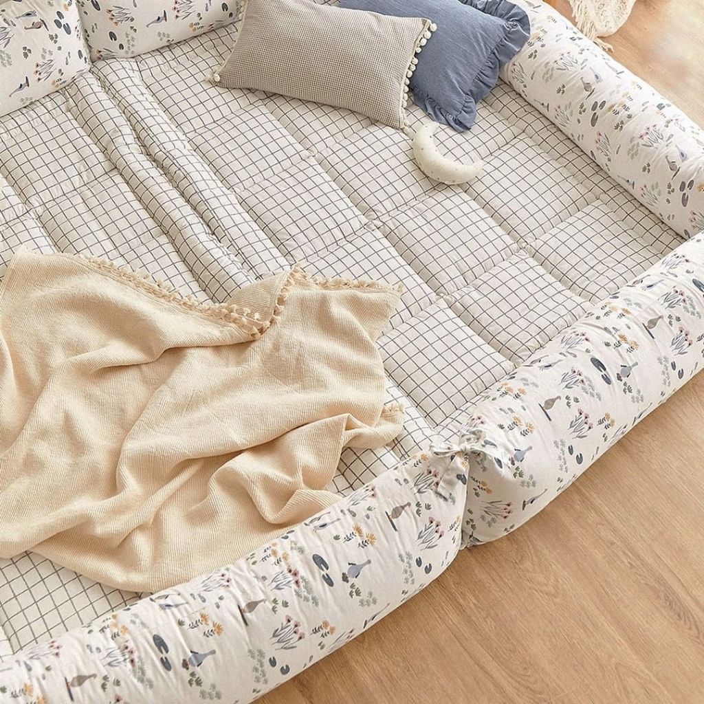 Bộ Quây Cũi Cho Bé (Không Kèm Đệm) | Quây Đệm Montessori Bumper Bed Đa Năng, Chống Va Đập, An Toàn