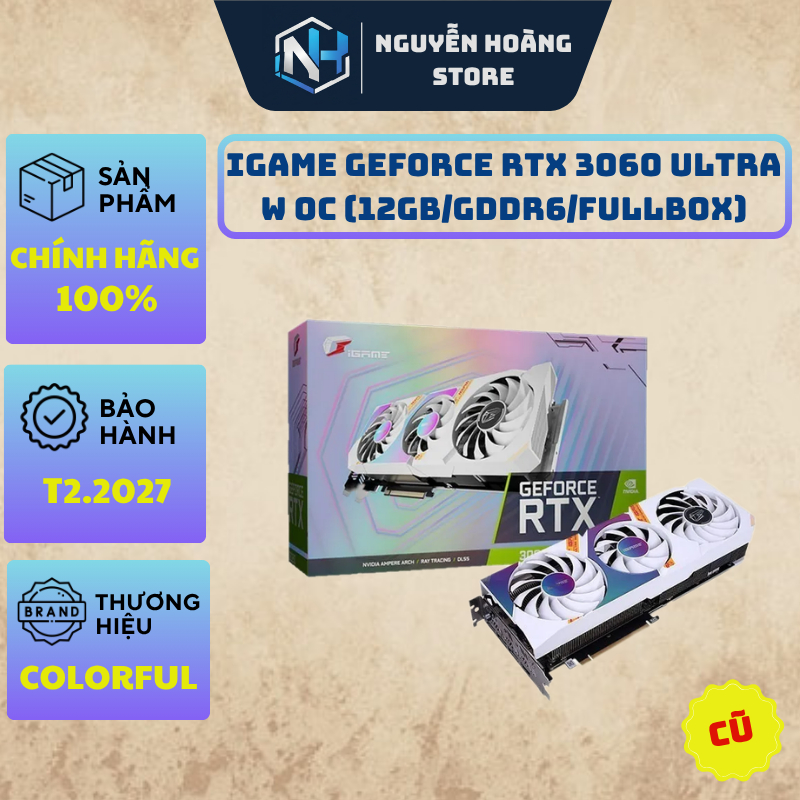 VGA card màn hình Colorful iGame GeForce RTX 3060 Ultra White OC 12GB Cũ