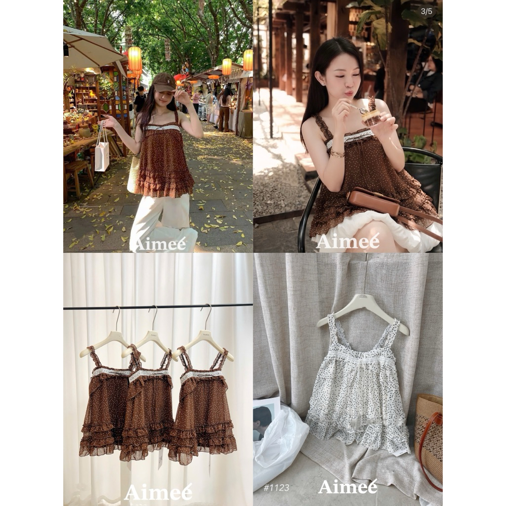 𝐀𝐢𝐦𝐞́𝐞.𝐬𝐭𝐮𝐝𝐢𝐨 [CÓ SẴN] ÁO NÂU 2S BI BÈO PHỐI REN