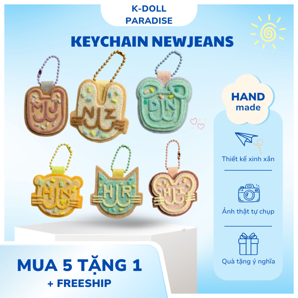 Móc Khóa Handmade NewJeans Vải Nỉ Cute | Minji Hanni Danielle Haerin Hyein | Phụ Kiện Kpop