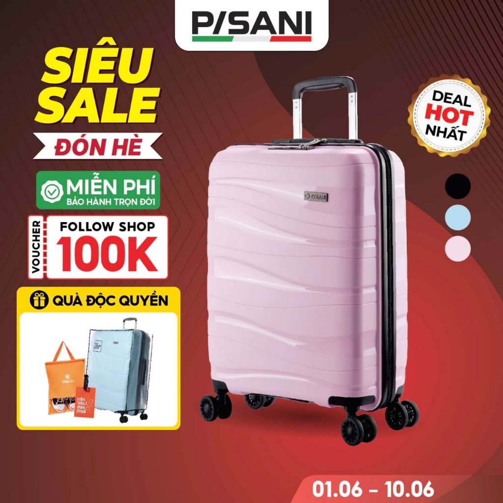 [DEAL HỜI NHẤT 8XX🔥]Vali Kéo Pisani LANI - size 20/24/28, Vali MIA Chính Hãng, Nhựa PP Siêu Bền, Kho