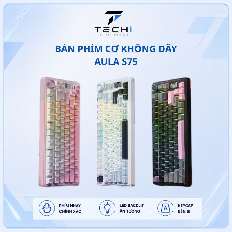 Bàn phím cơ không dây Aula S75 Pro 3 mode new