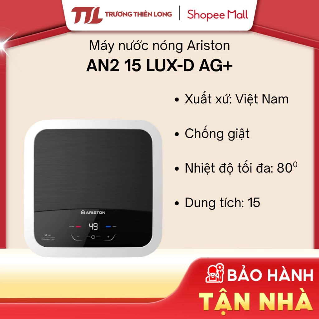 [VC 10%] AN2 15 LUX-D AG+ - Máy Nước Nóng Gián Tiếp 15L Ariston AN2 15 LUX-D AG+ [FREESHIP HCM]
