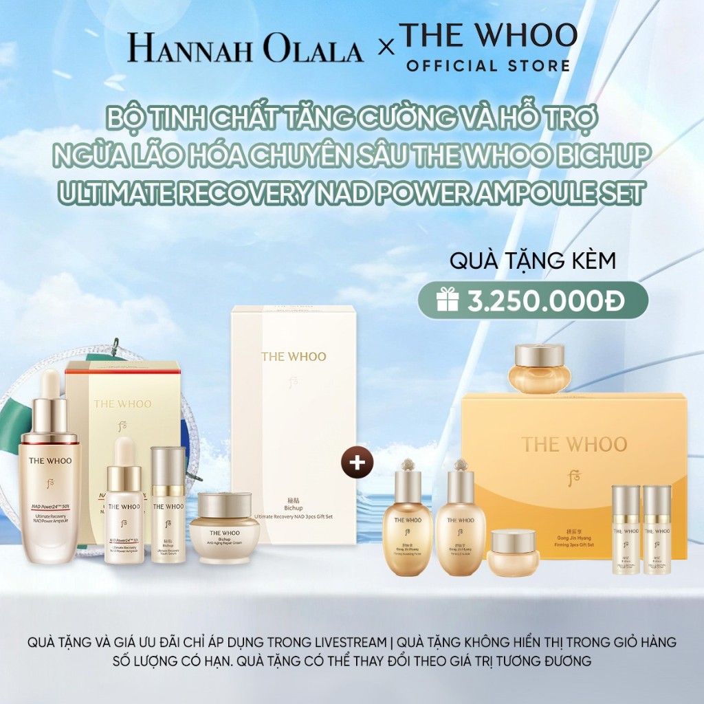 Hannah Olala Daily x Whoo x Tinh chất tăng cường, hỗ trợ ngừa lão hóa Bichup Ultimate Recovery NAD Power Ampoule
