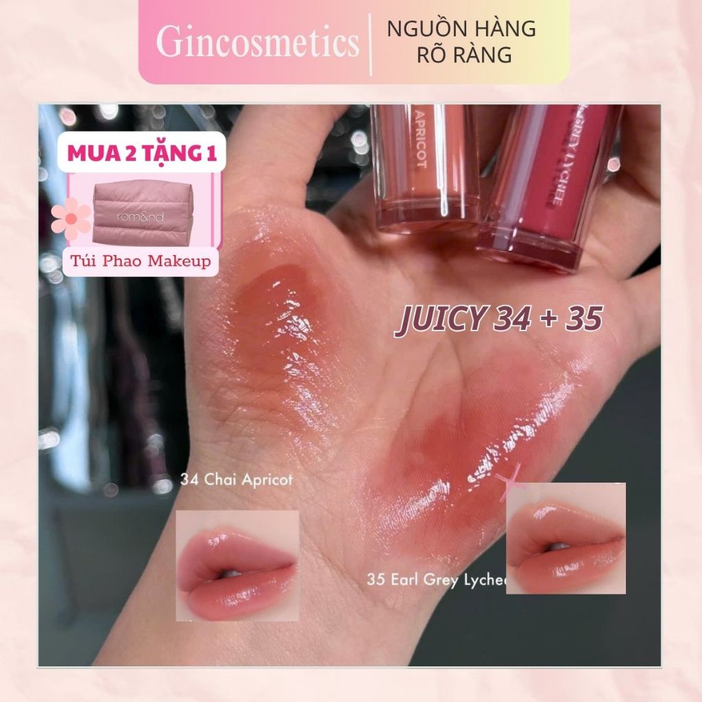 Sản Phẩm Son Tint Bóng R&m 34 Chai Apricot và 35 Earl Grey Lychee