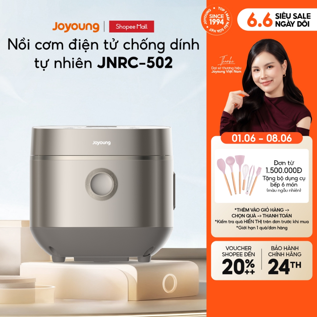 Nồi cơm điện tử 1.8L 860W Joyoung JNRC-502 chống dính tự nhiên