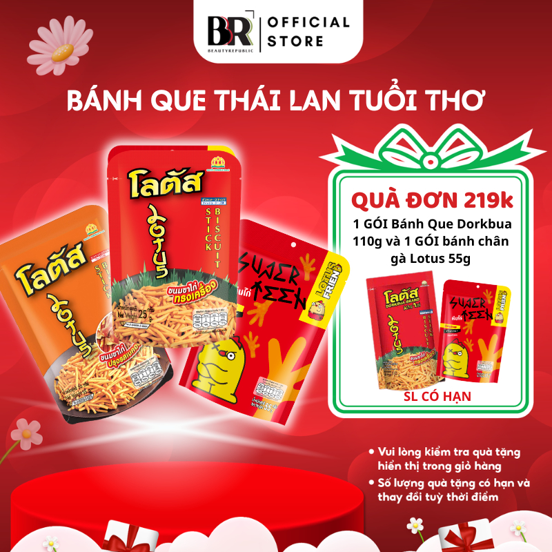 [ĐƠN 219K TẶNG QUÀ]  Combo Bánh Snack Que Tăm Chuẩn Vị Thái Lan Dorkbua Lotus Nhiều Size