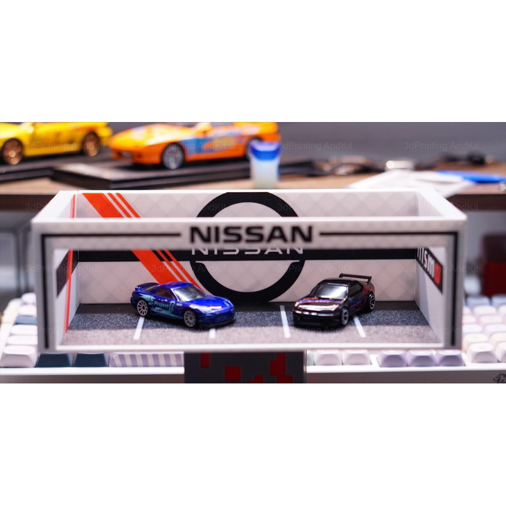 Diorama garage nissan xe mô hình
