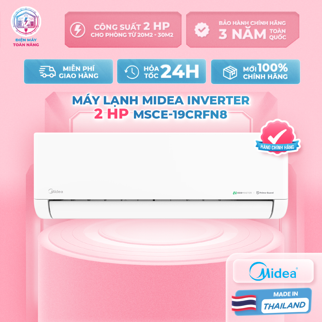 Máy Lạnh Midea Inverter 2 HP MSCE-19CRFN8 - Cảm Biến Thông Minh Follow Me Sensor - Chế Độ Sleep Mode