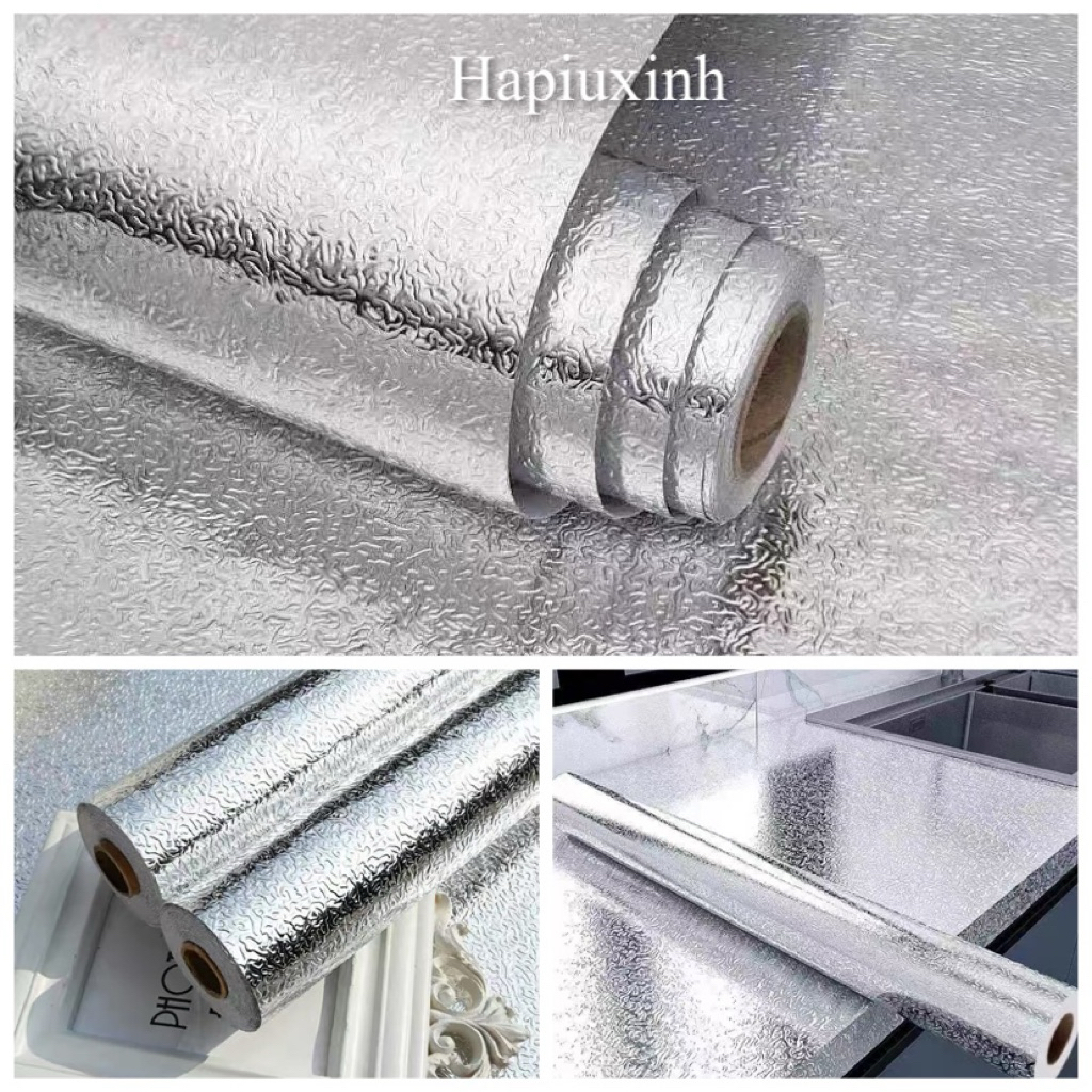 Combo 5 Cuộn Giấy Bạc Dán Tường Bếp Chịu Nhiệt