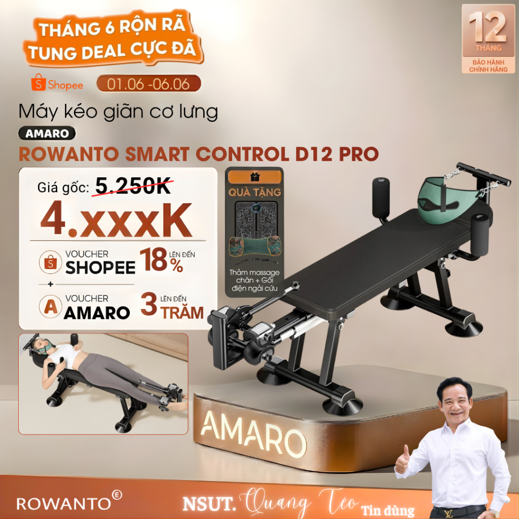 [LIVE] Máy kéo giãn cơ lưng Rowanto Smart Control D12 PRO, Hỗ Trợ Cải Thiện Tình Trạng Về Cơ Lưng
