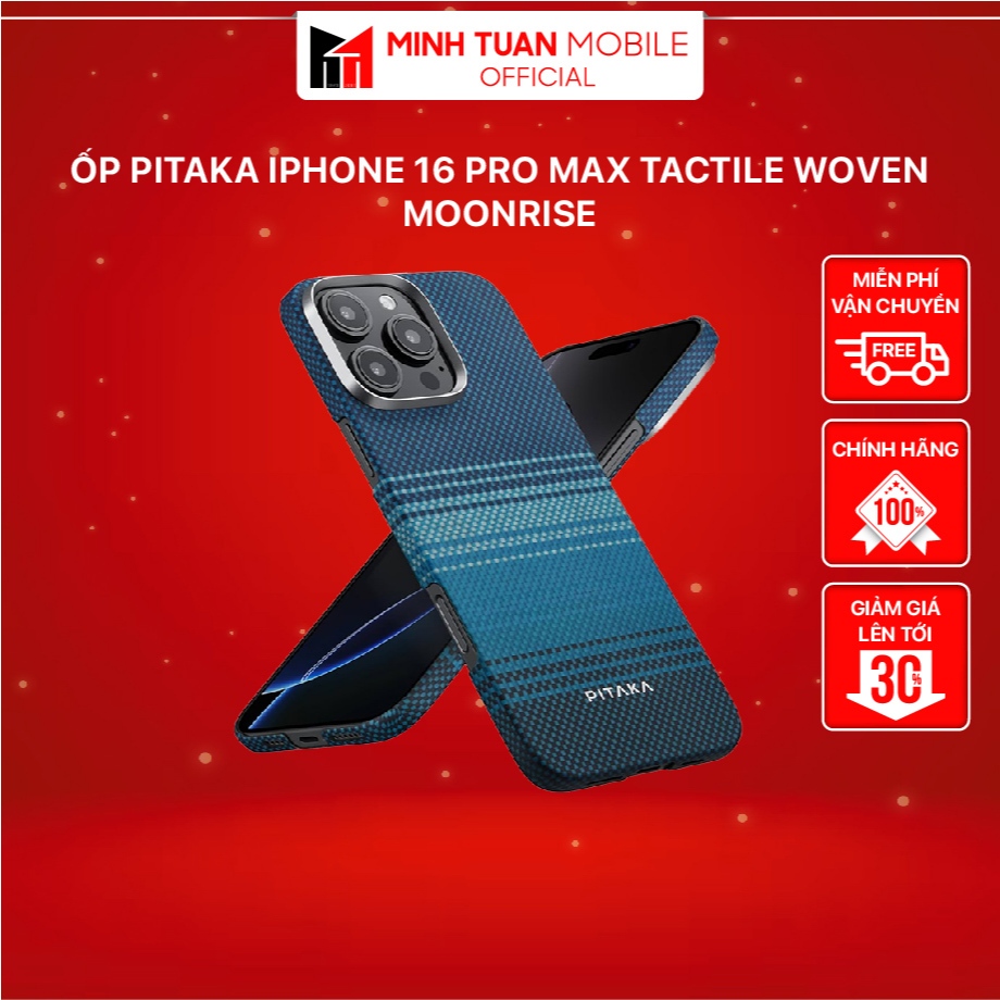 Ốp PITAKA Tactile Woven Magsafe iPhone 16 Pro Max - Hàng Chính Hãng