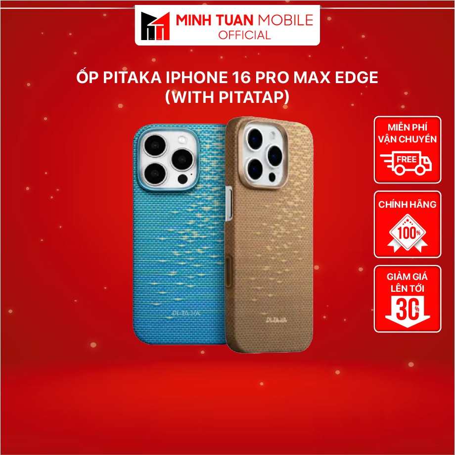 Ốp PITAKA Edge (with Pitatap) Magsafe iPhone 16 Pro Max - Hàng Chính Hãng