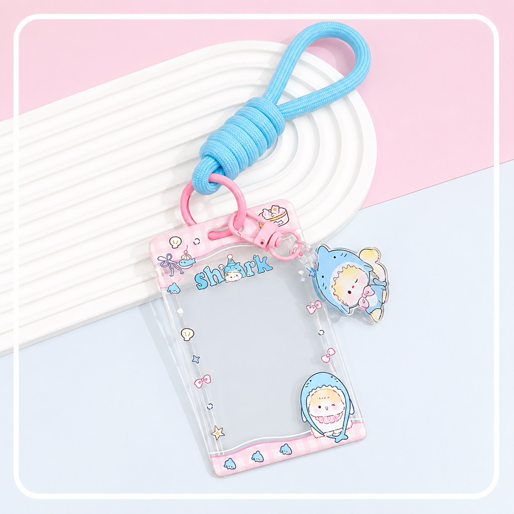 Card Holder trong suốt nhiều màu - Bao đựng thẻ - Bao đựng card bo góc xinh xắn - Moc khoa đựng card