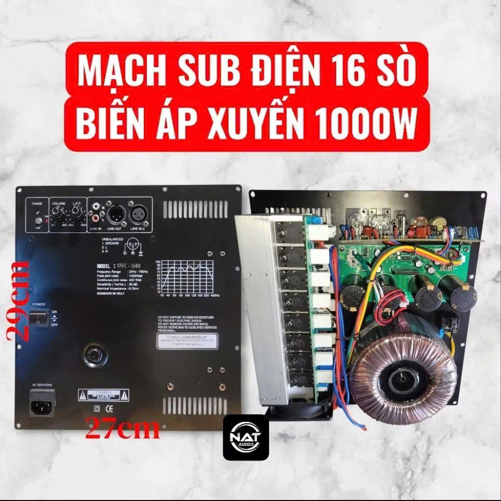 Bo mạch Sub điện 16 sò biến áp xuyến cực khỏe ,  4 tụ lọc 10000Uf